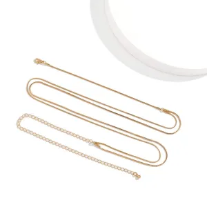 Dainty Layered Gold Silver Tone Snake Waist Chain