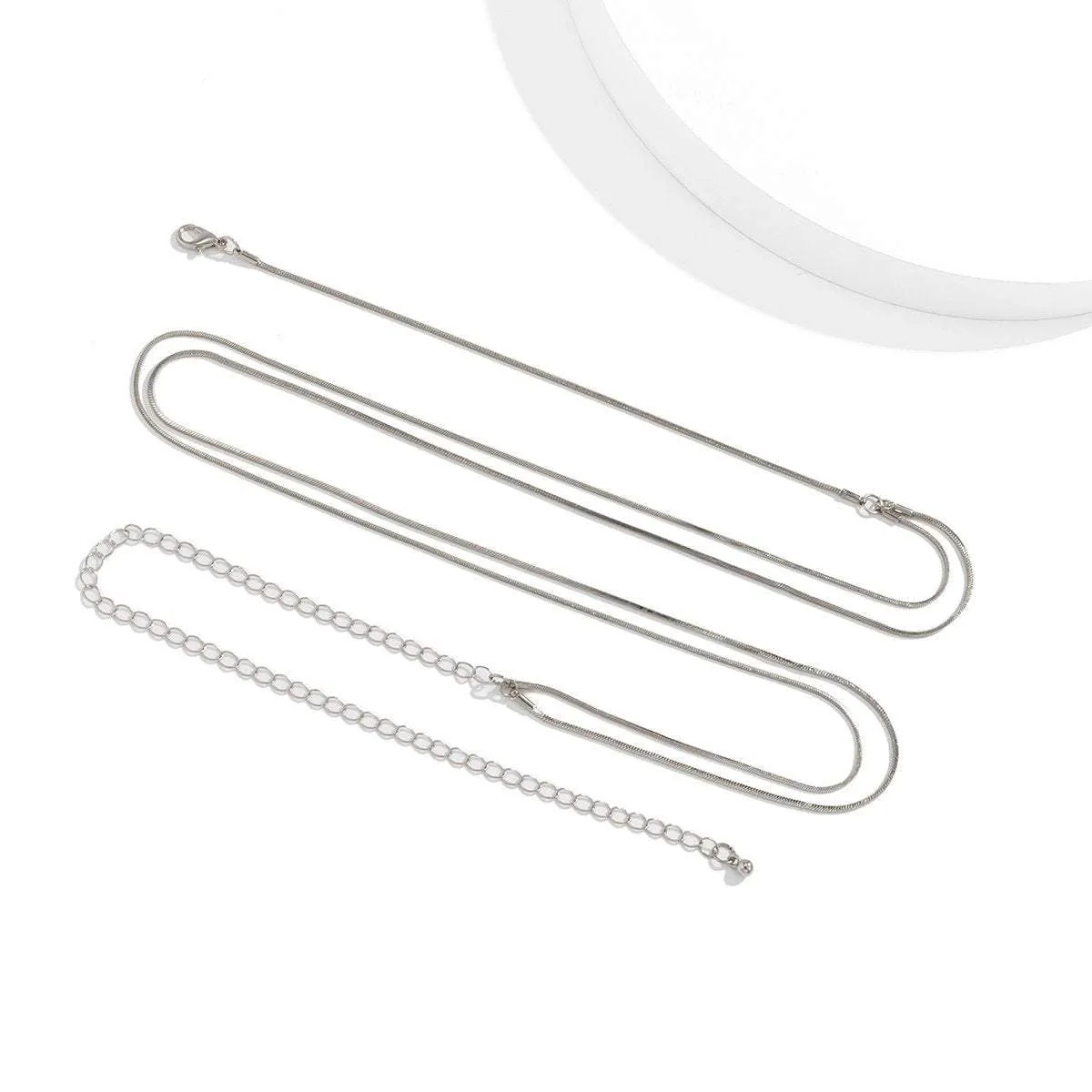 Dainty Layered Gold Silver Tone Snake Waist Chain