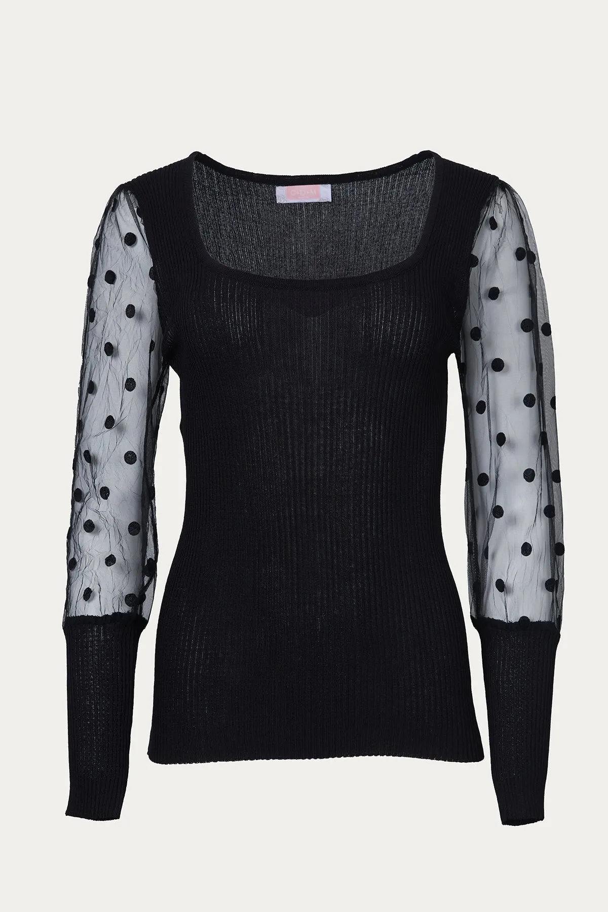 DAYDREAM POLKA DOT MESH SLEEVE TOP