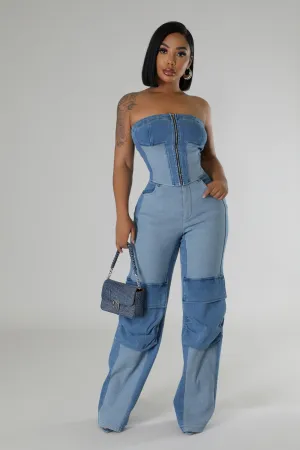 Denim Charm Pant Set