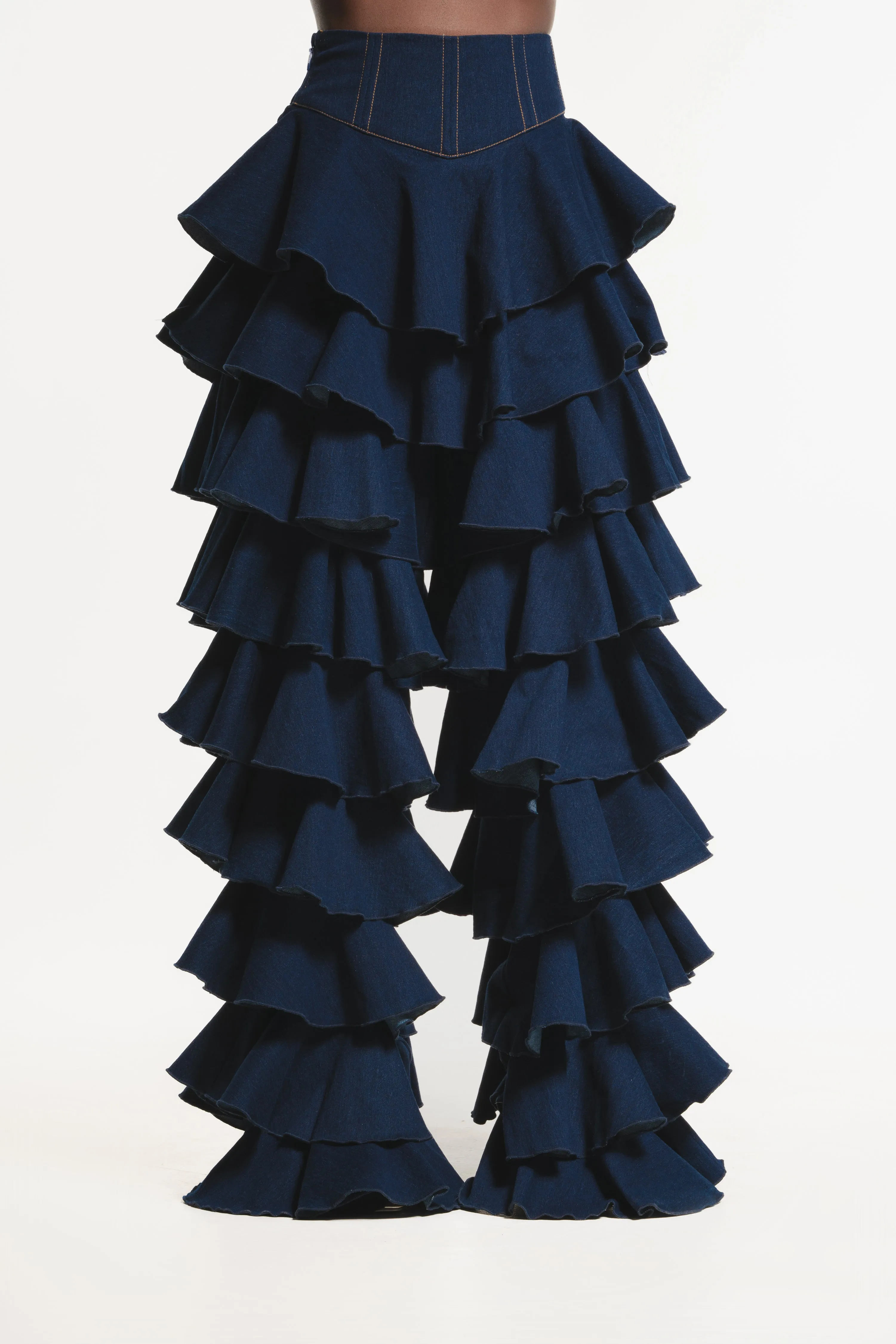 Denim DARIA Ruffle Pants