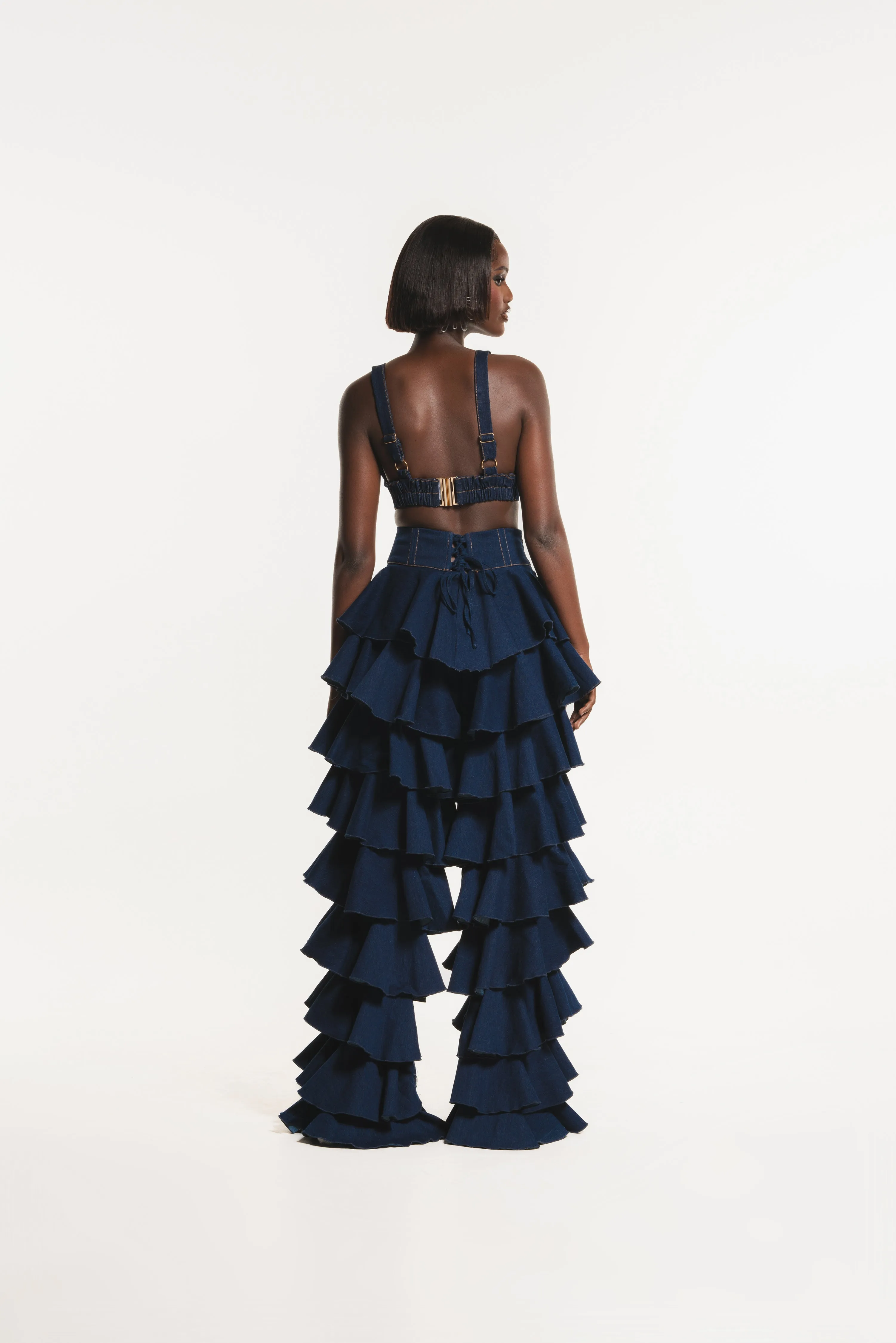Denim DARIA Ruffle Pants