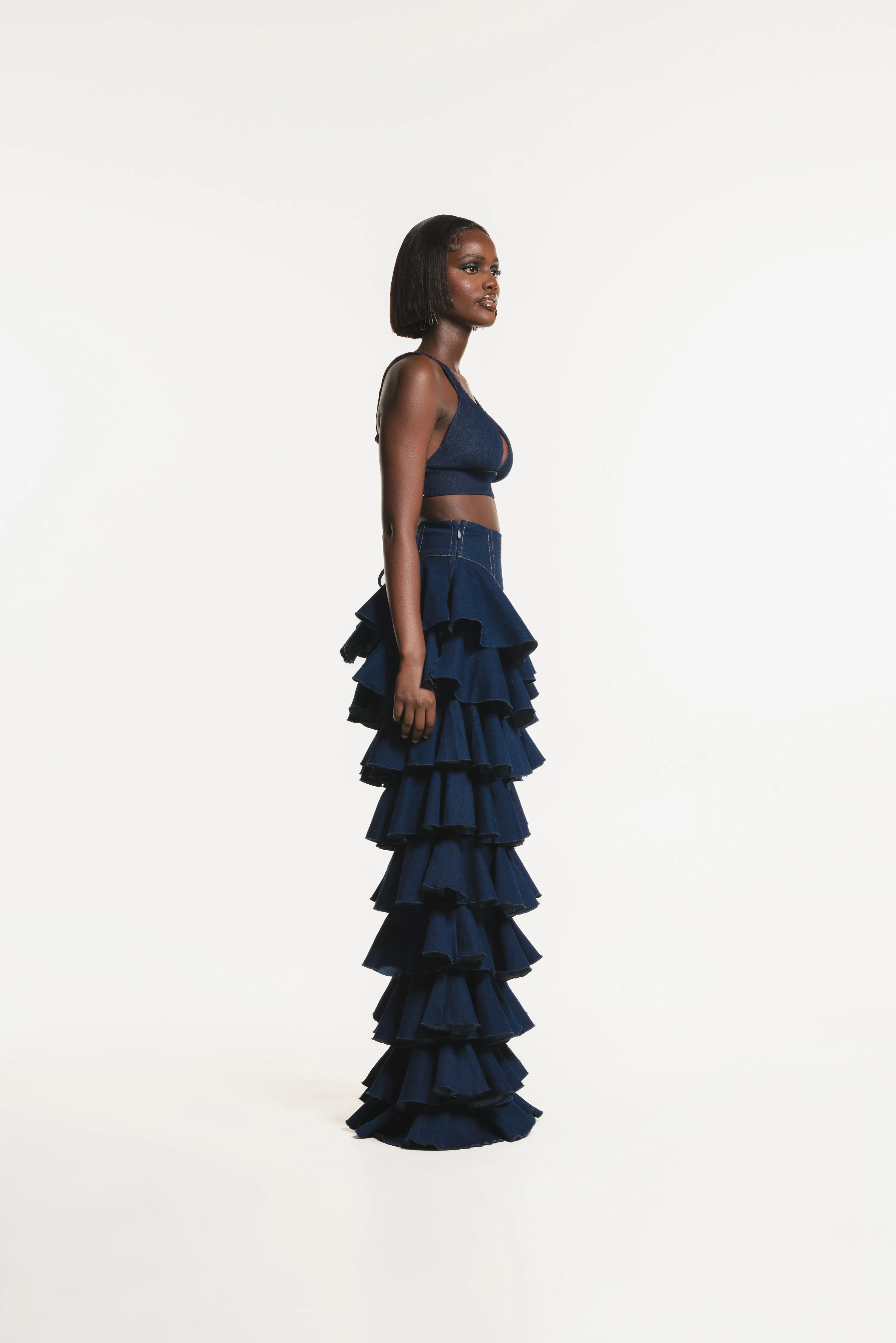 Denim DARIA Ruffle Pants