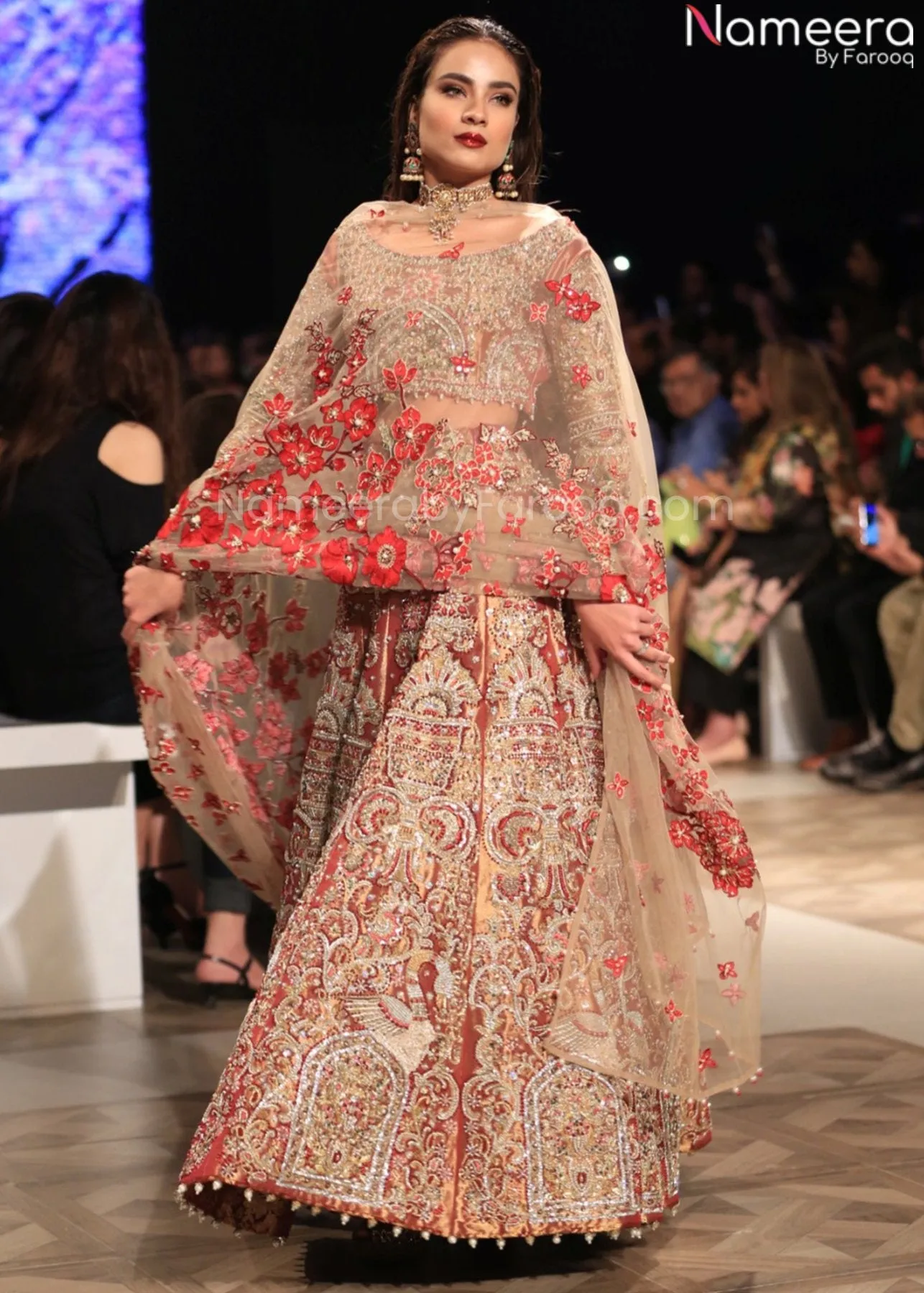 Designer Peach Lehenga Choli for Bridal Wear #BN806