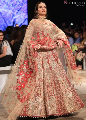 Designer Peach Lehenga Choli for Bridal Wear #BN806