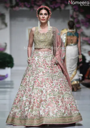 Designer Pink and White Lehenga Choli Bridal Wear #BN860