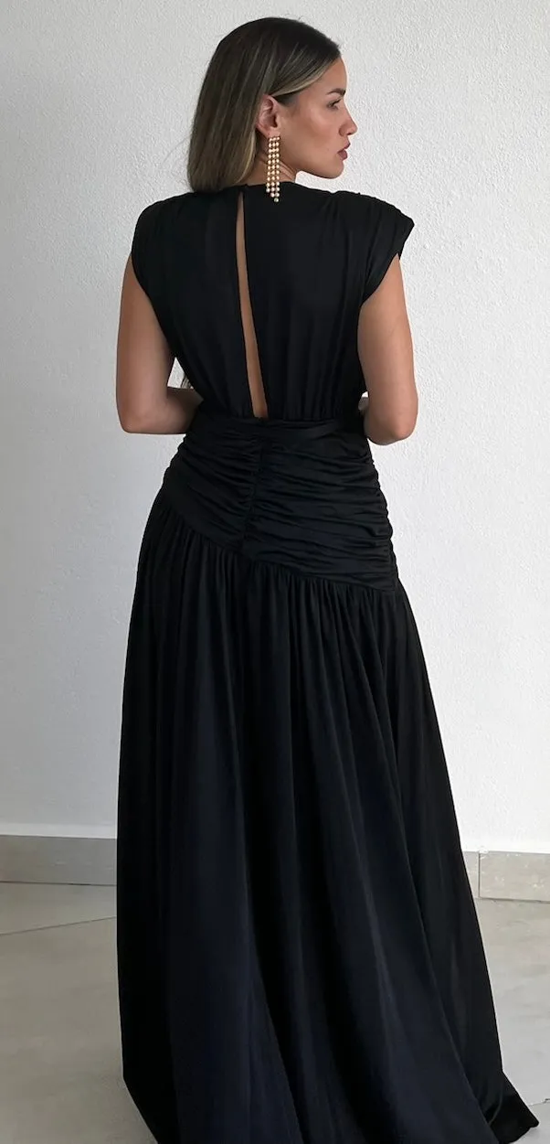 Distinctive Style Black Maxi Dress