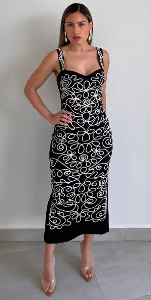 Divine & Classy Black Midi Dress
