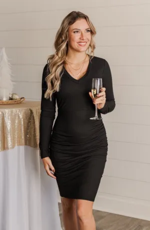 Divine Life Long Sleeve Dress- Black