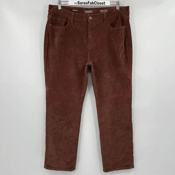 DL1961 Mara Mid Rise Ankle Straight Jeans Copper Brown Corduroy Women’s Size 32