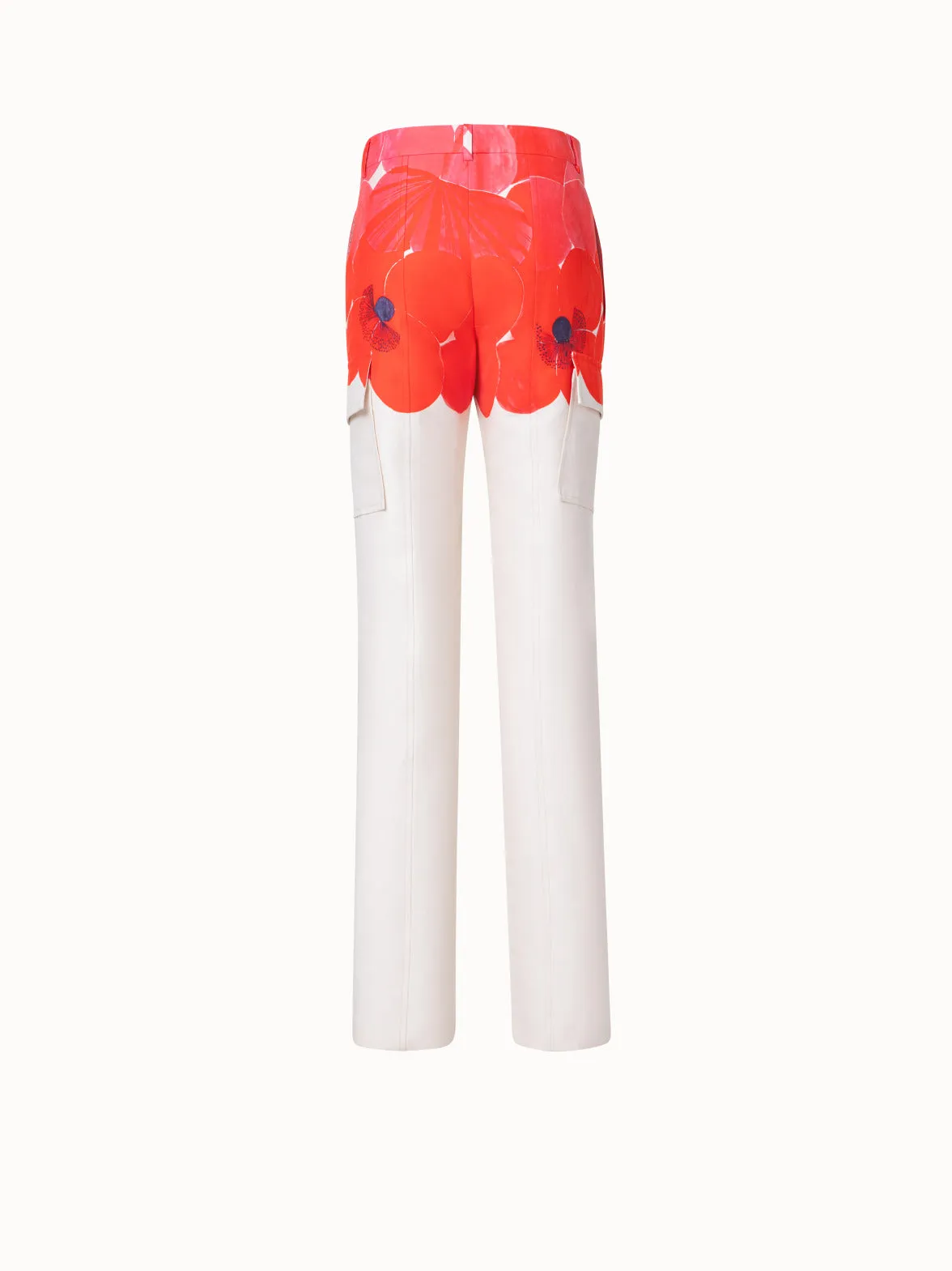 Double-Face Cargo Pant with Poppy Print