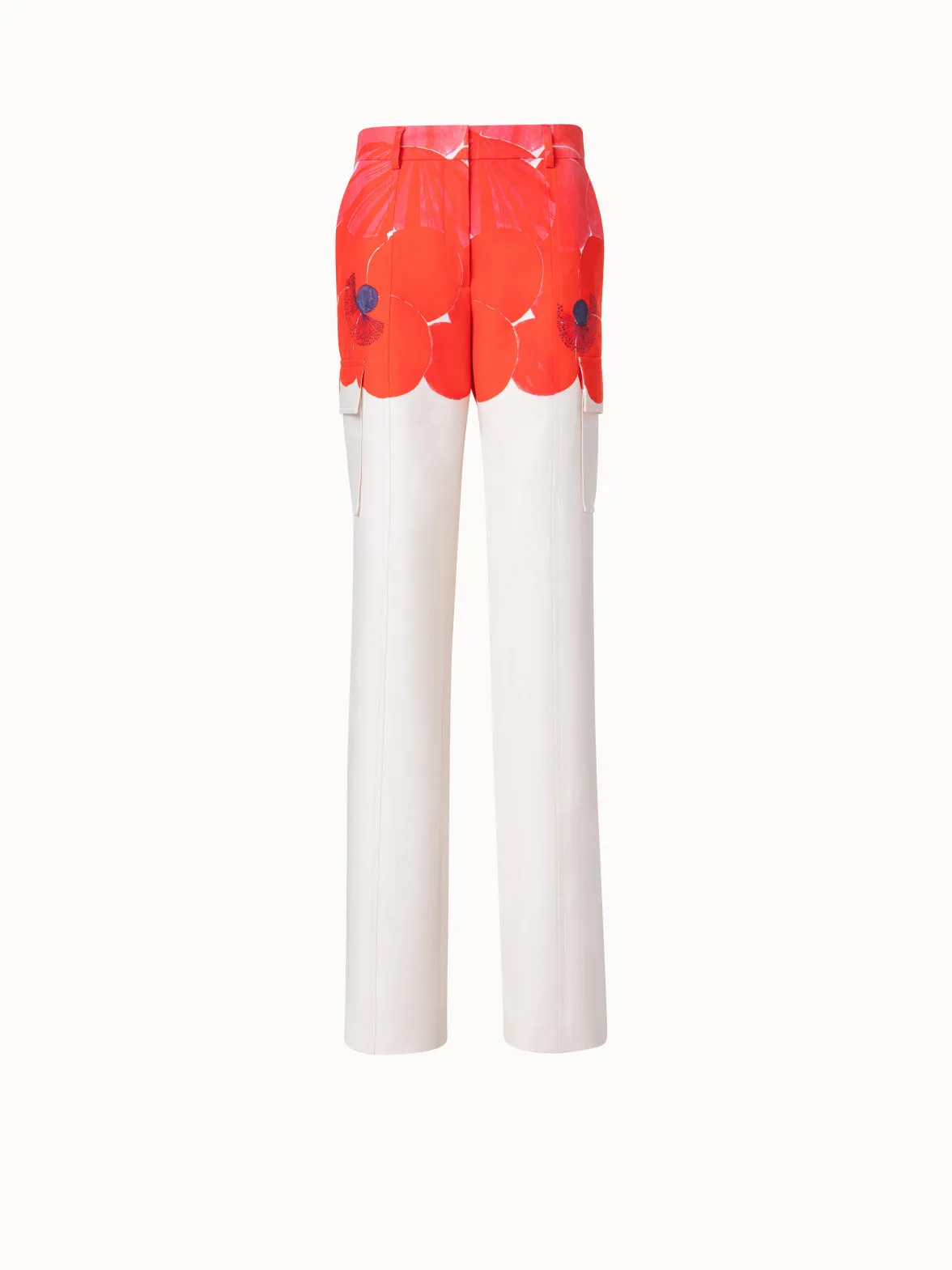 Double-Face Cargo Pant with Poppy Print