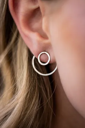Double-Sided Circular Post Earrings | Handcrafted Solid Sterling Silver