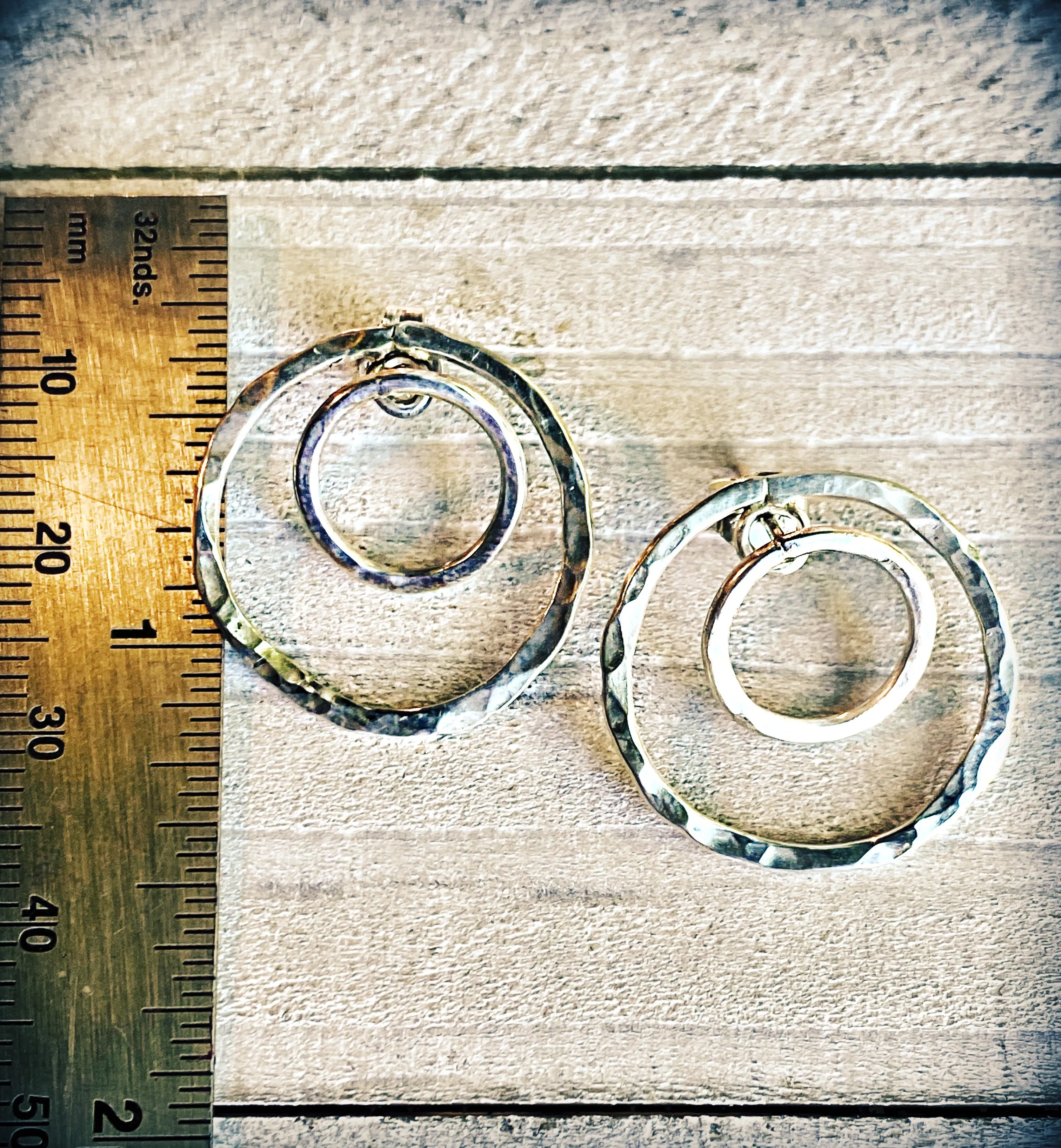 Double-Sided Circular Post Earrings | Handcrafted Solid Sterling Silver