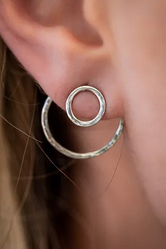 Double-Sided Circular Post Earrings | Handcrafted Solid Sterling Silver
