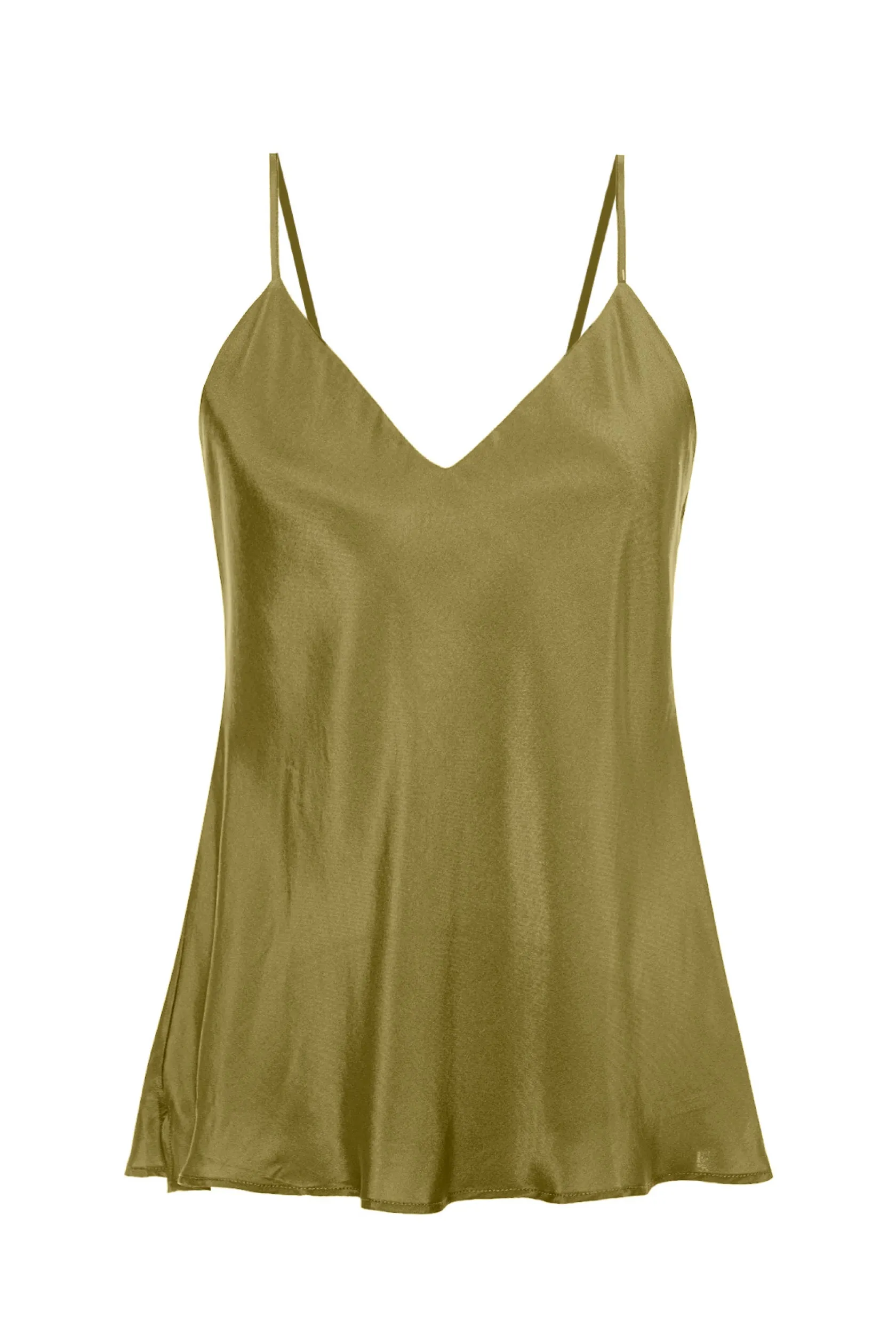 Double Silk Solid Cami Chartreuse