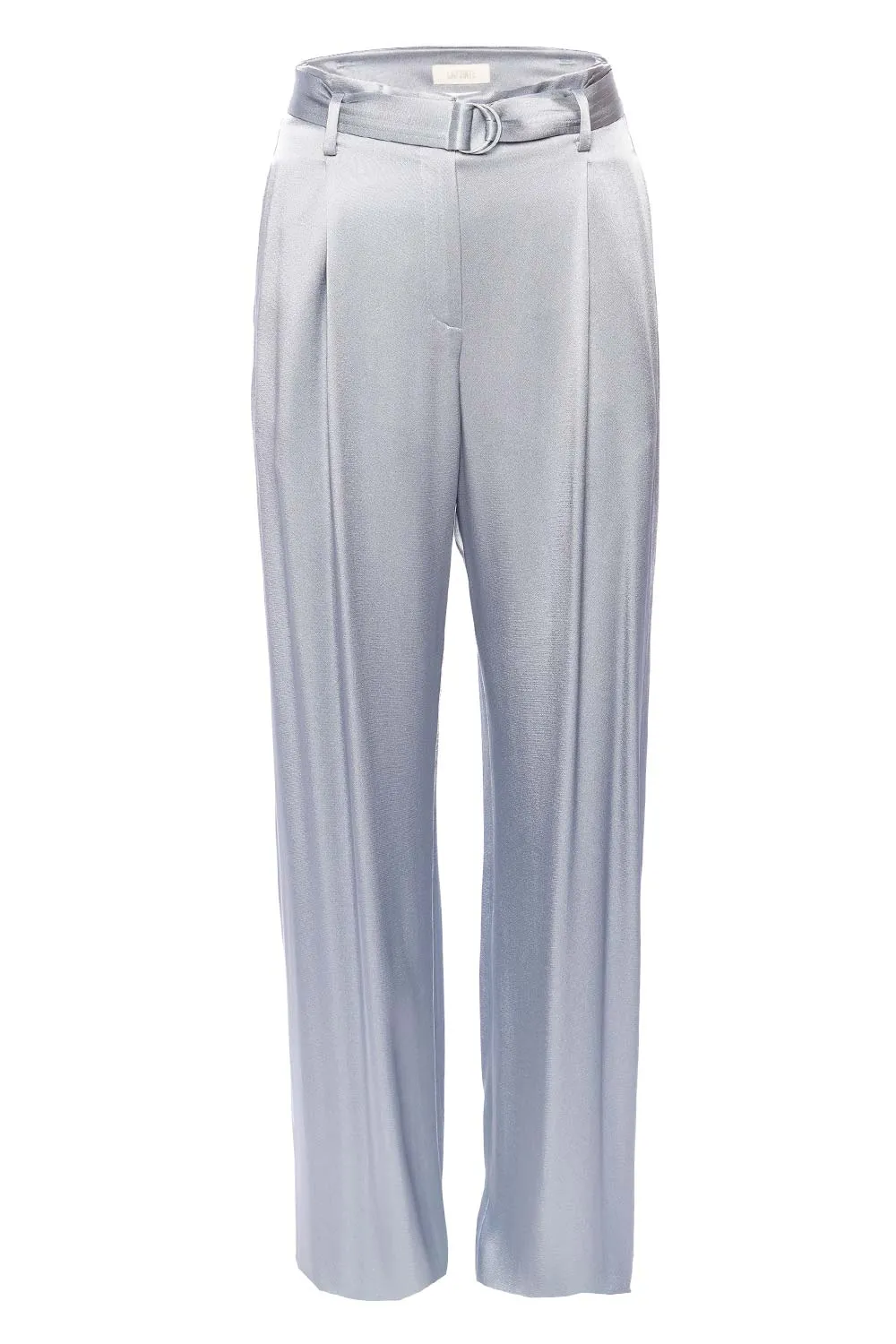 Dove Satin High Waisted Belted Pant