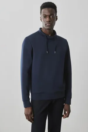 Drayton Long-Sleeve Crossover Mock-neck - Navy