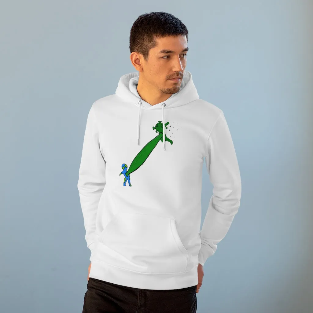 Earth versus Corona virus 85% organic cotton unisex cruiser hoodie
