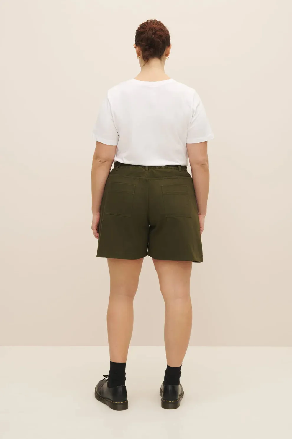 Eddy Short in Khaki Denim | Kowtow