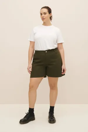 Eddy Short in Khaki Denim | Kowtow