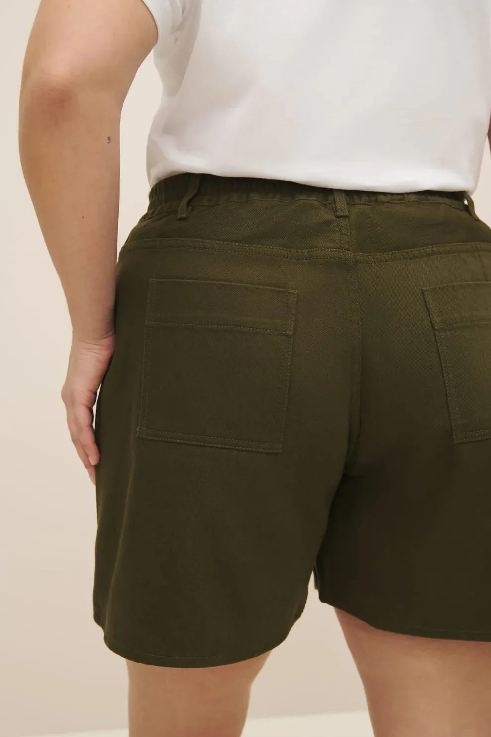 Eddy Short in Khaki Denim | Kowtow