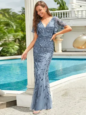 Eliza leaf patterned event dress in dusky navy s16 Express NZ wide