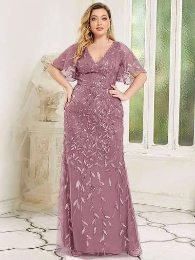 Eliza plus size event dress in dusky rose s24 Express NZ wide