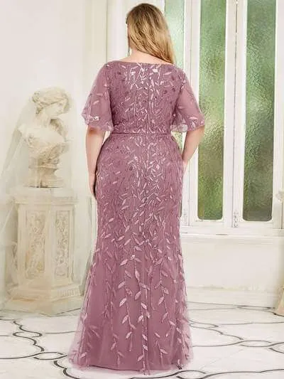 Eliza plus size event dress in dusky rose s24 Express NZ wide