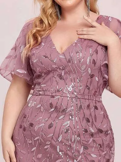 Eliza plus size event dress in dusky rose s24 Express NZ wide