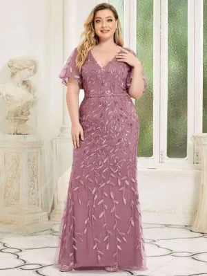 Eliza plus size event dress in dusky rose s24 Express NZ wide