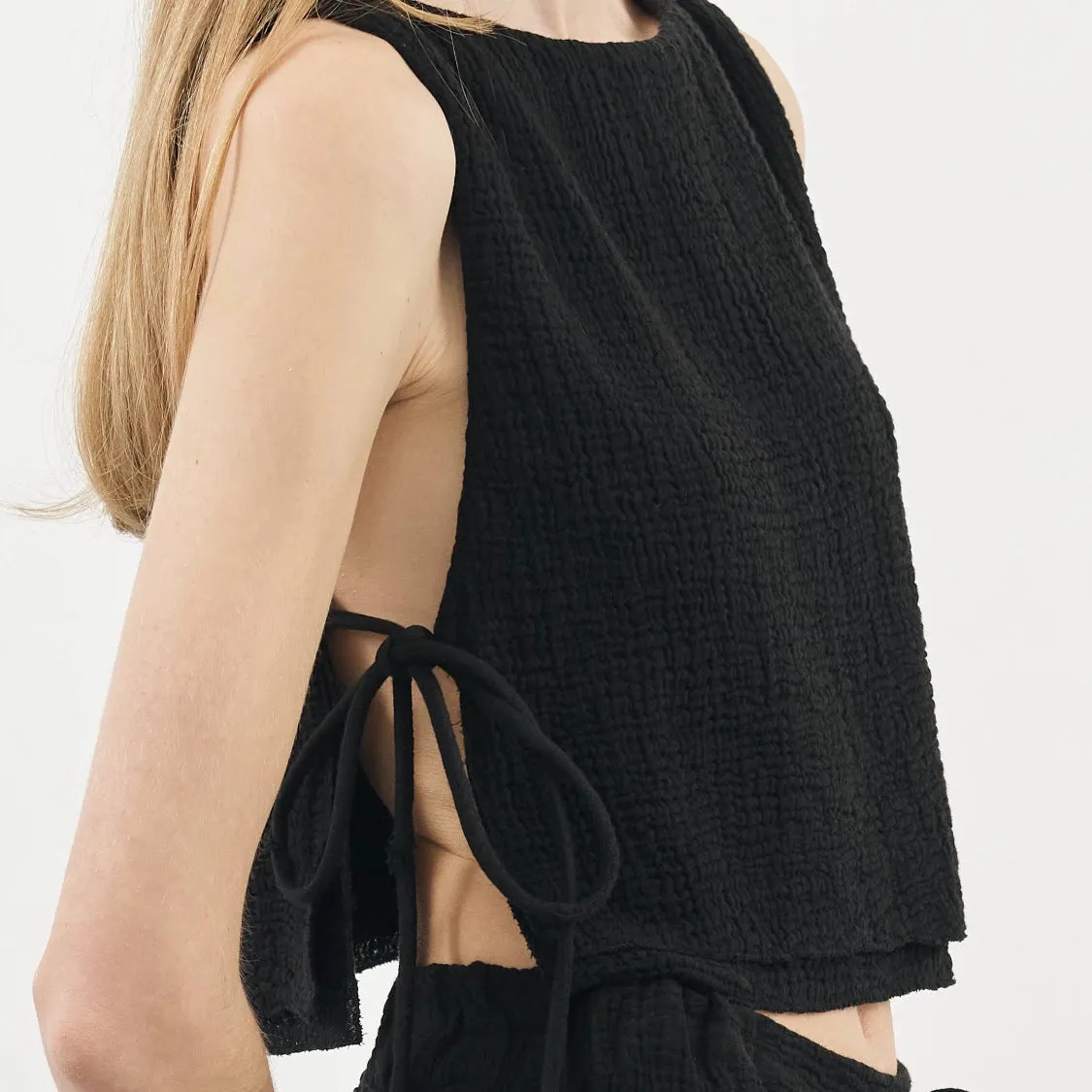 Elle Side Ties Top Black