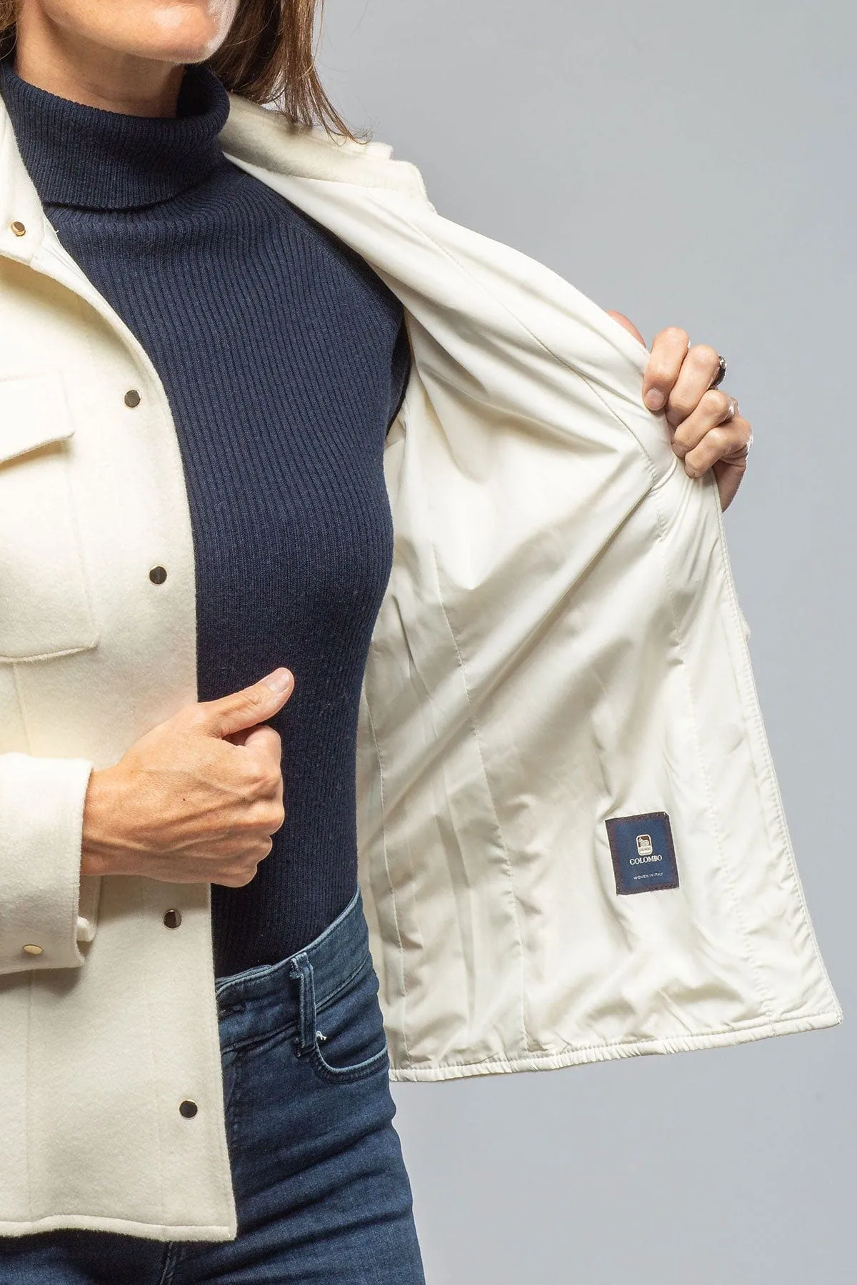 Eloise Virgin Wool Shirt Jacket In White