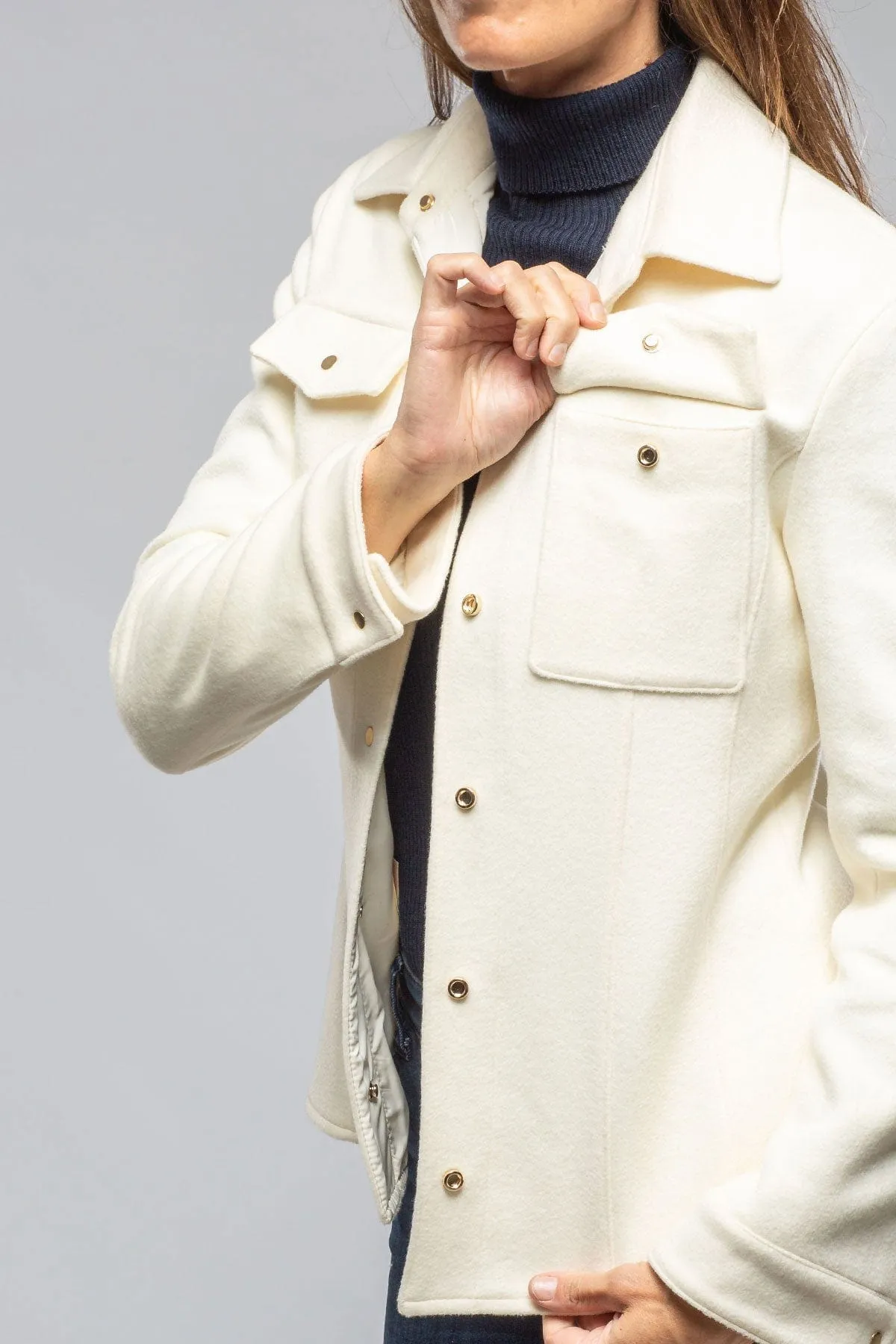 Eloise Virgin Wool Shirt Jacket In White