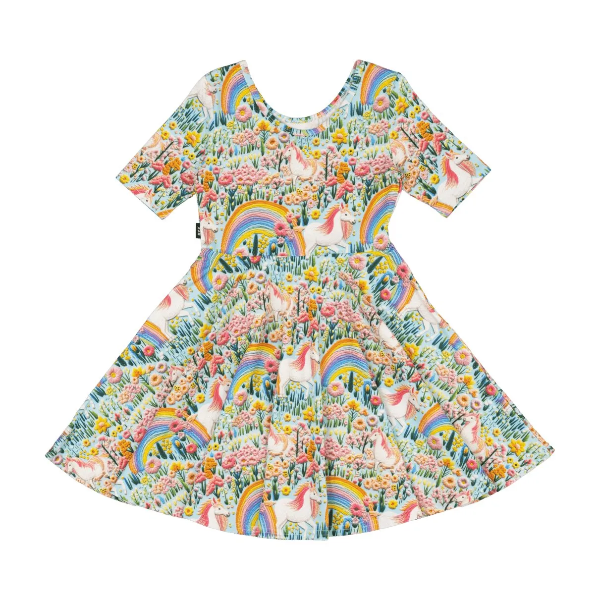 Embroidered Unicorns Mabel Waisted Dress