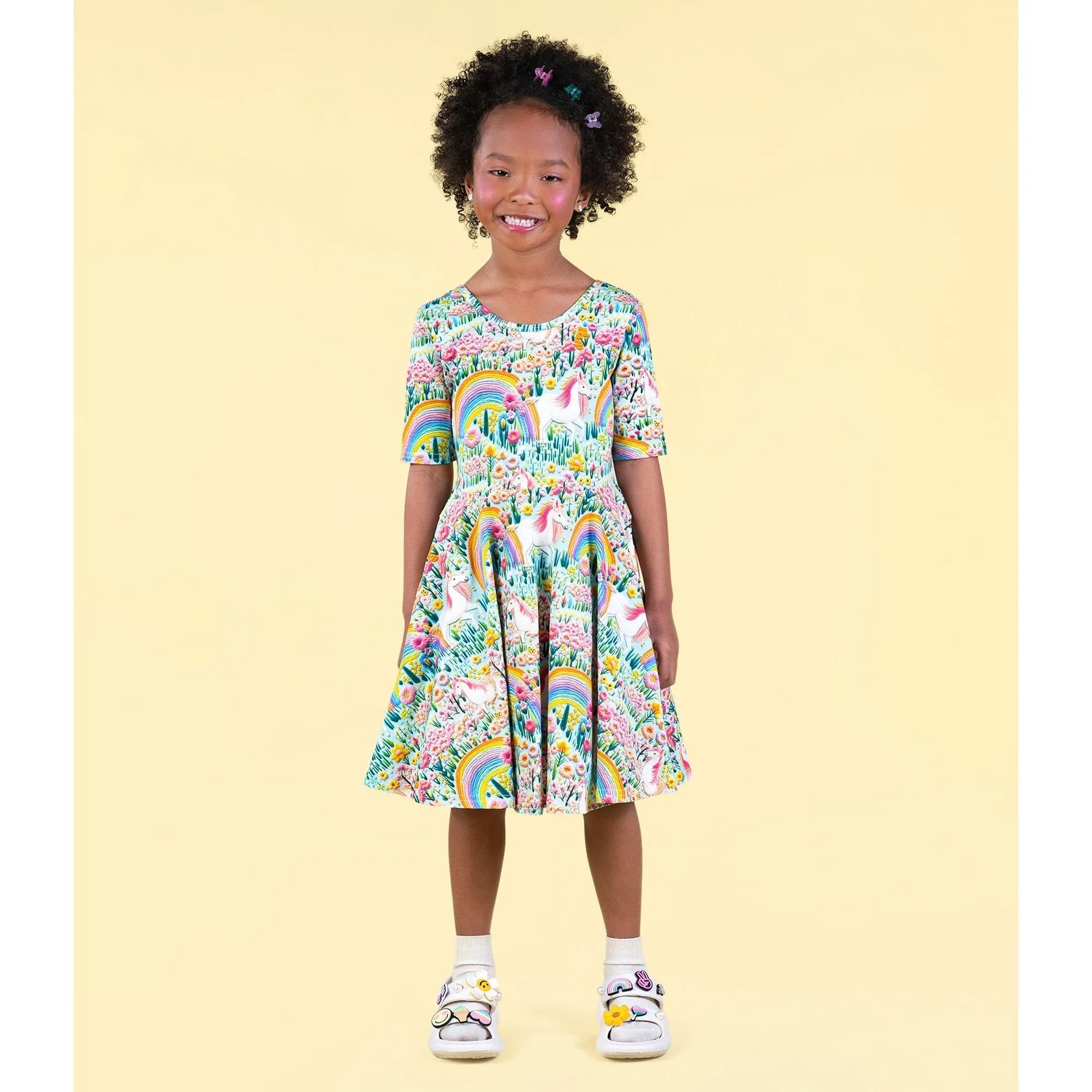 Embroidered Unicorns Mabel Waisted Dress