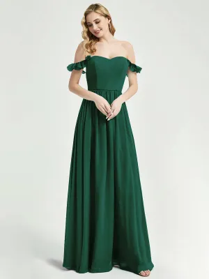 Emerald Green 3 In 1 Convertible Chiffon Long Bridesmaid Dress