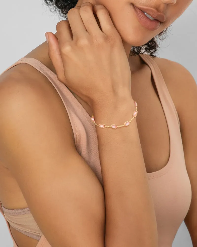 Emilie Gold Link Bracelet in Iridescent Drusy
