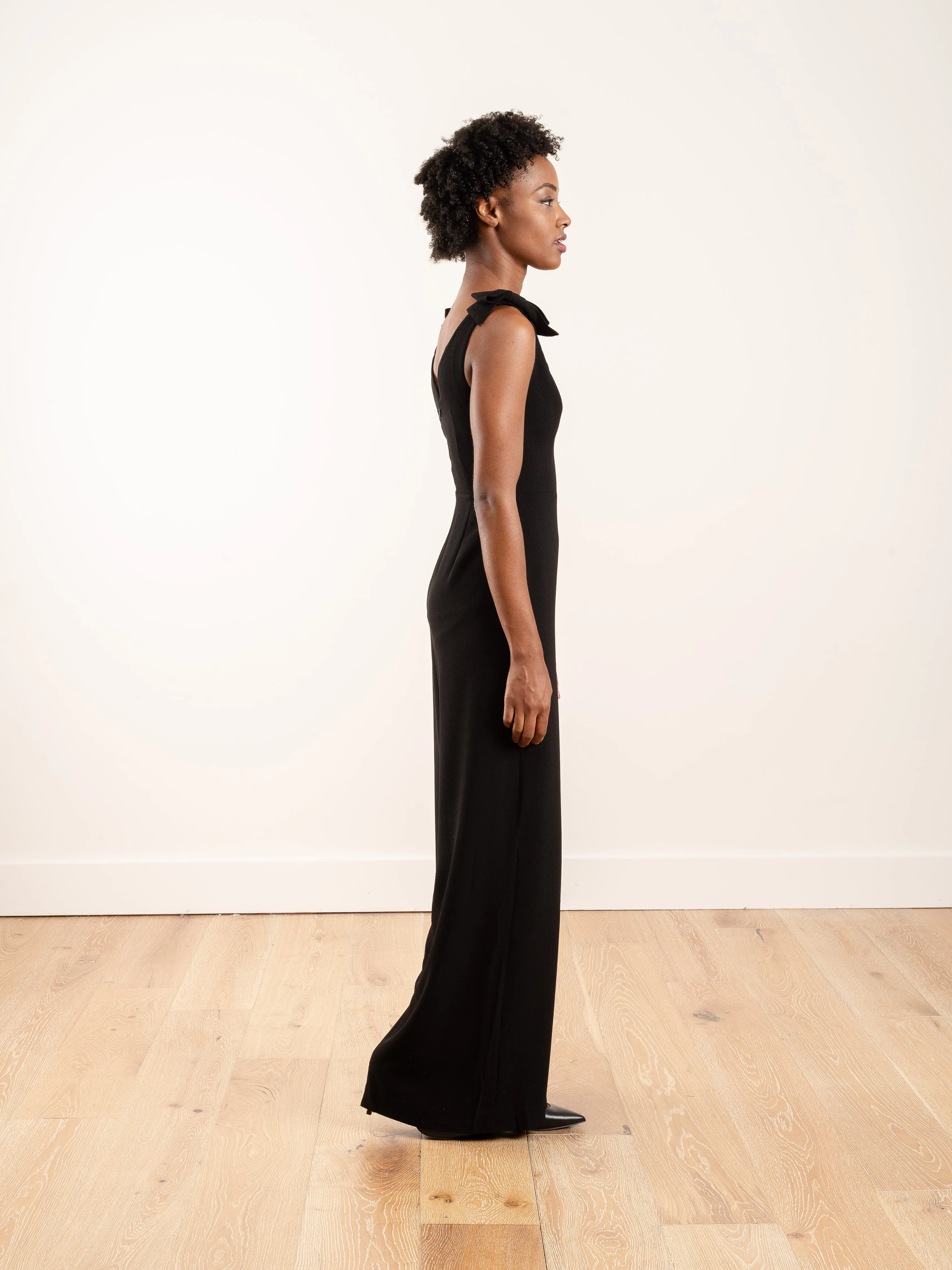 espionage bow jumpsuit - black