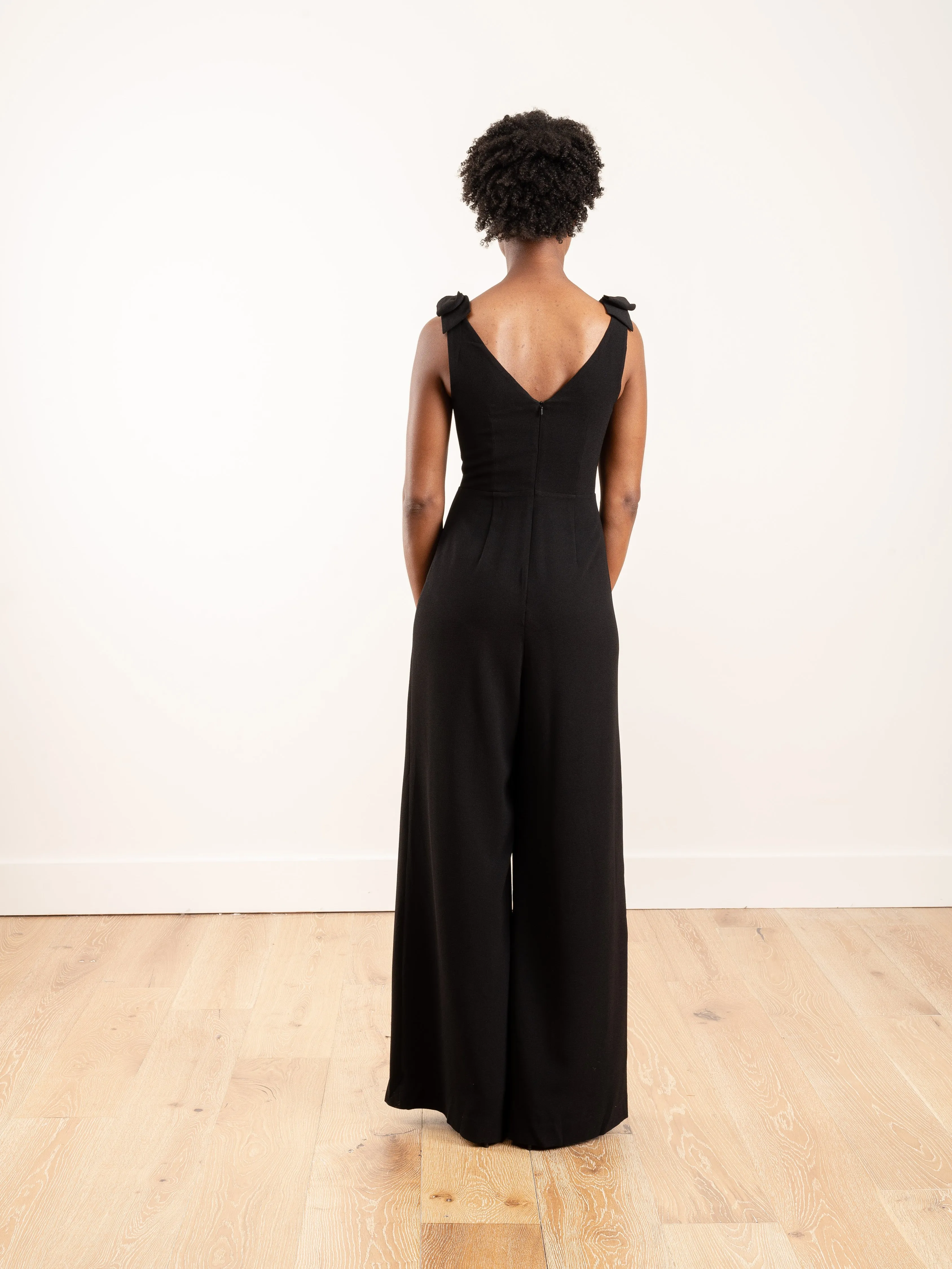 espionage bow jumpsuit - black