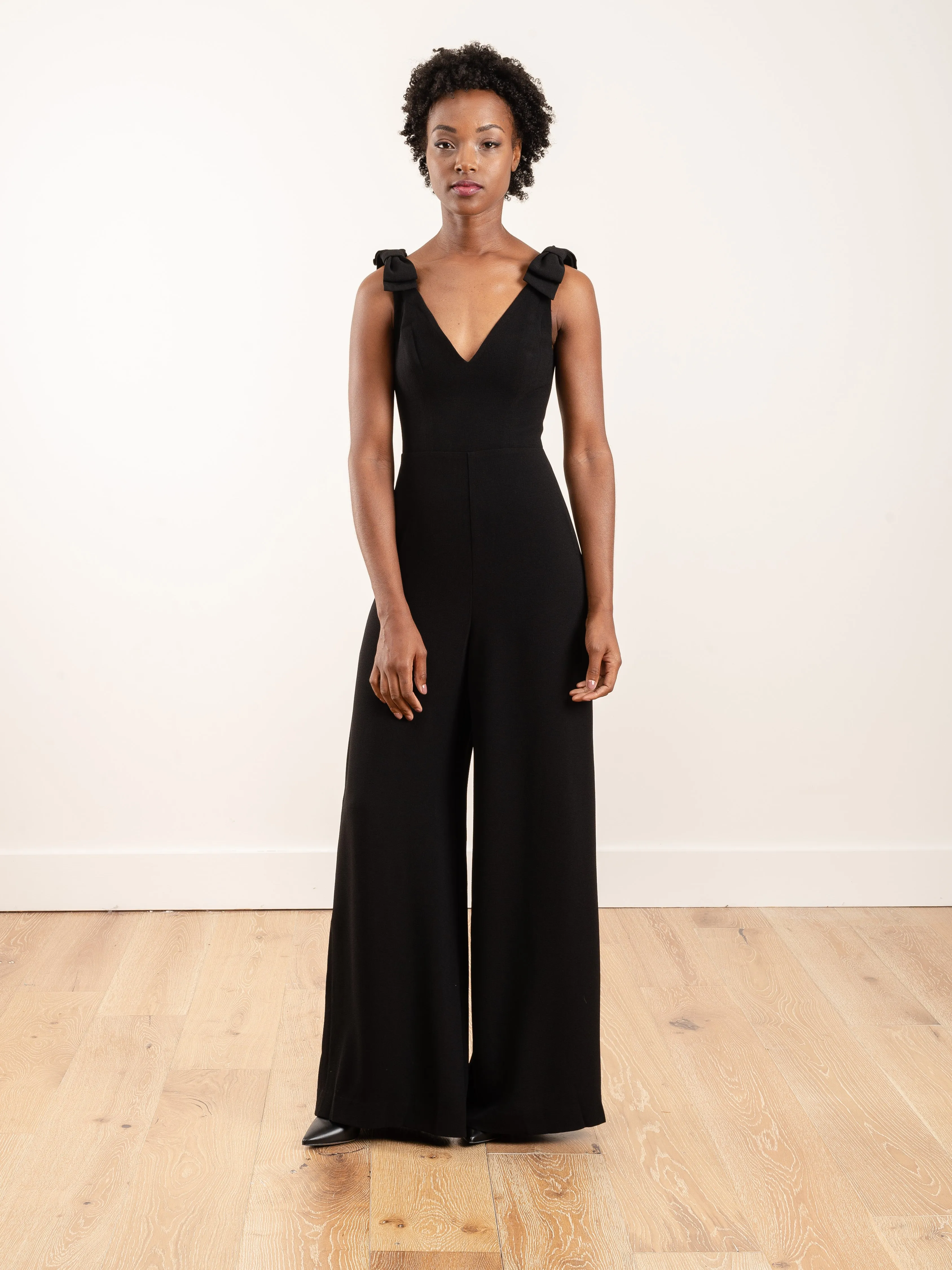 espionage bow jumpsuit - black