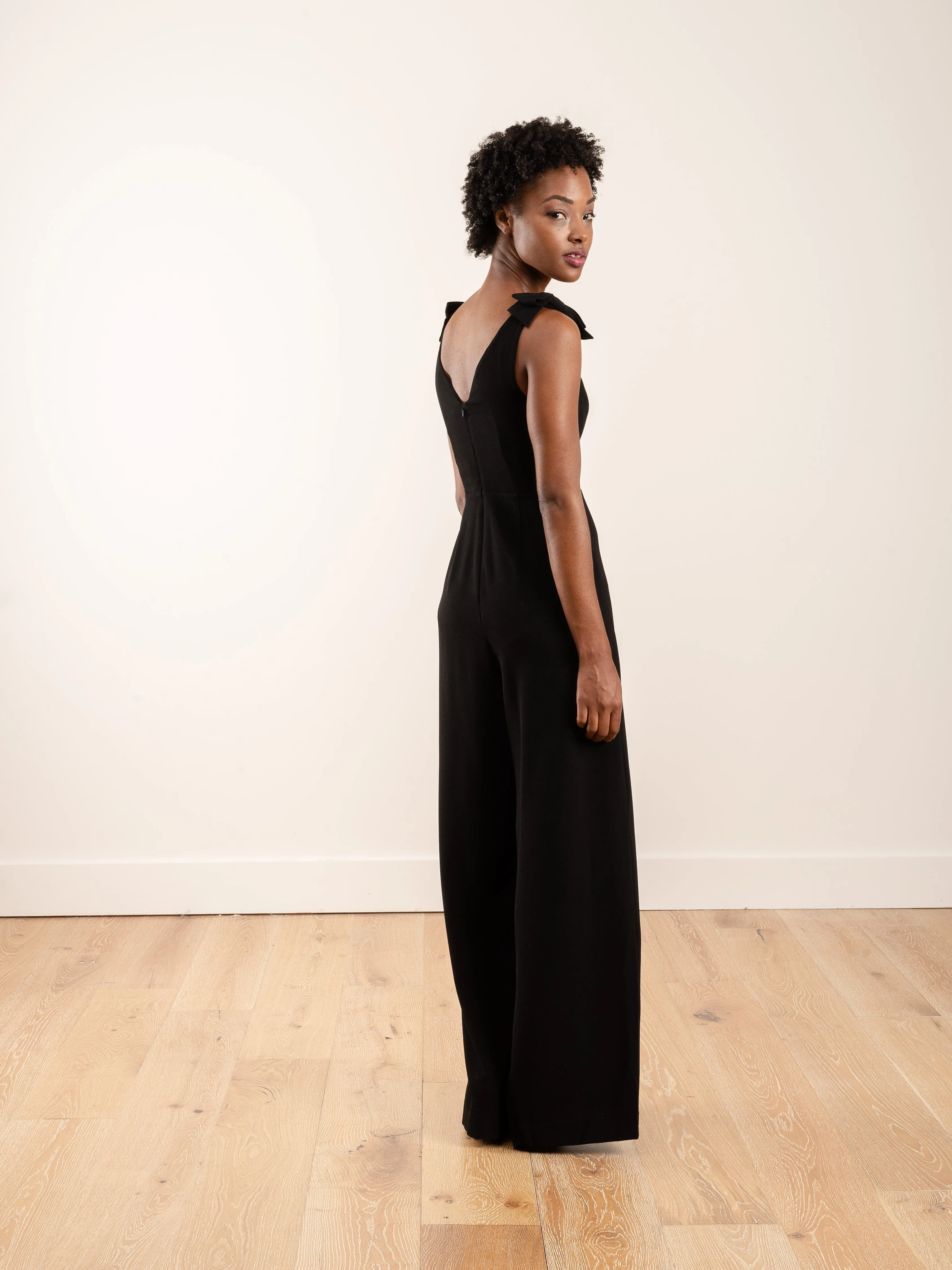 espionage bow jumpsuit - black