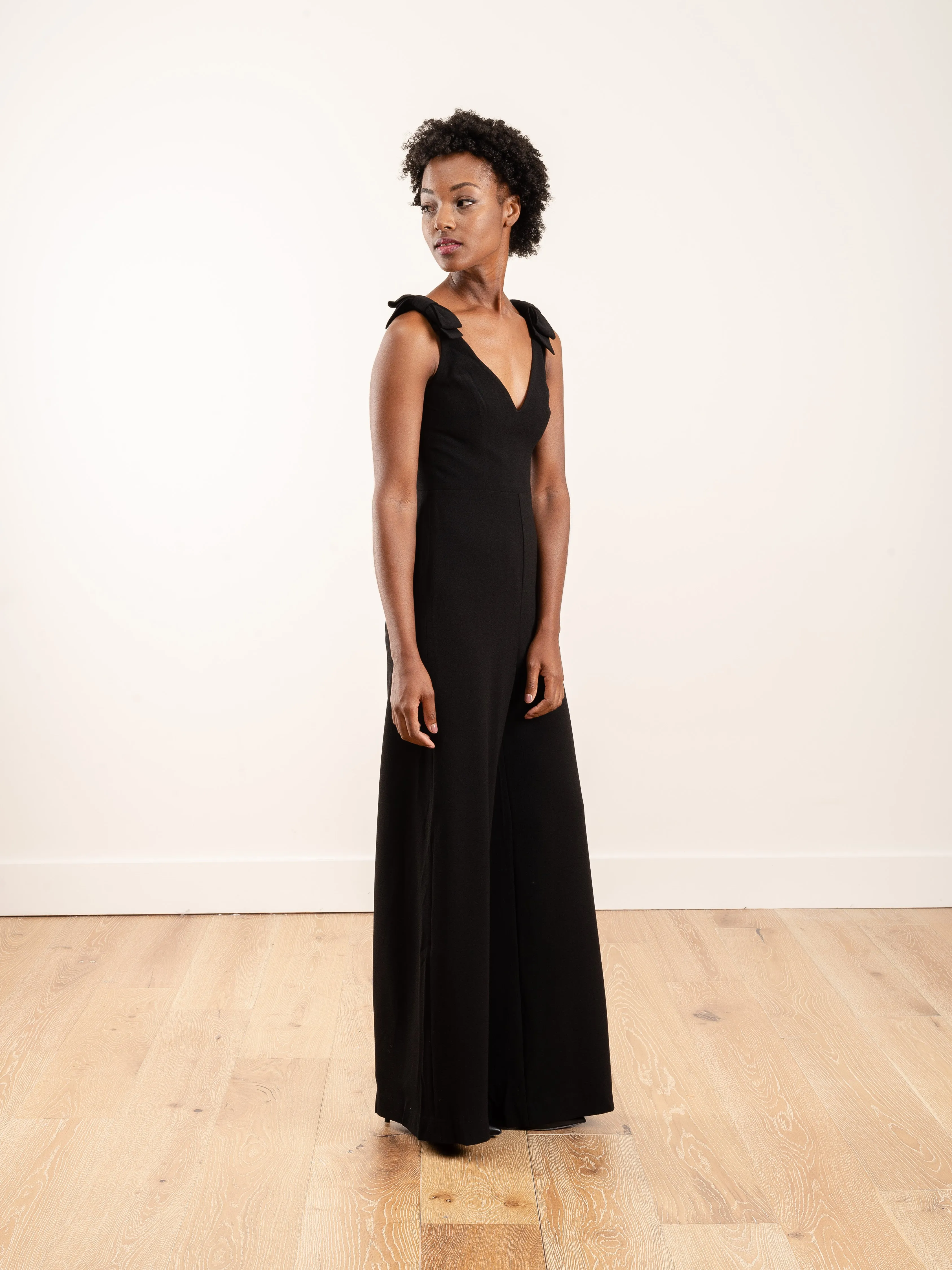 espionage bow jumpsuit - black