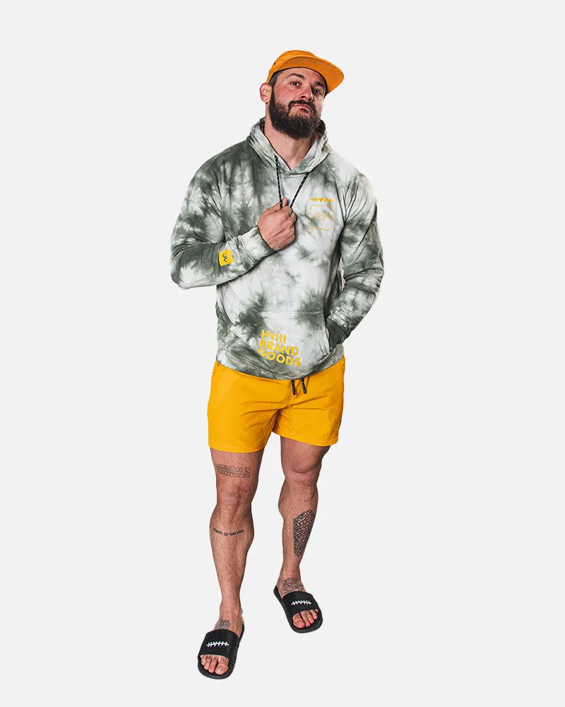 ESSENTIALS - HOODIE - TIE DYE GREEN