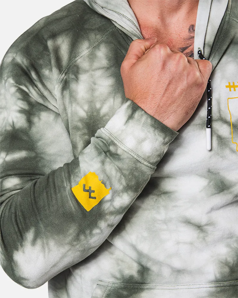 ESSENTIALS - HOODIE - TIE DYE GREEN