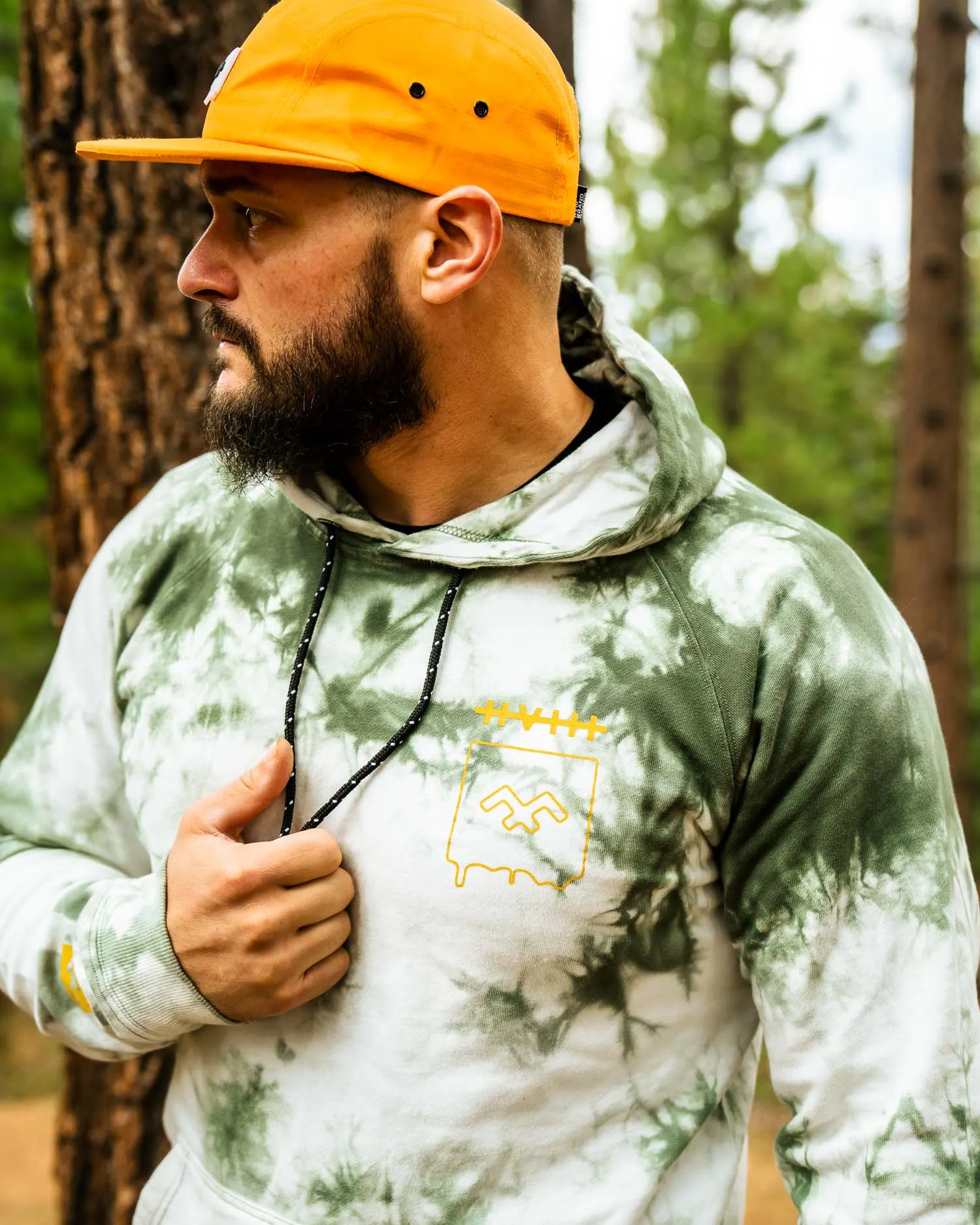 ESSENTIALS - HOODIE - TIE DYE GREEN