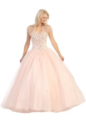 Eureka 3026 Long Studded Corset Bodice Cotillion Ball Gown
