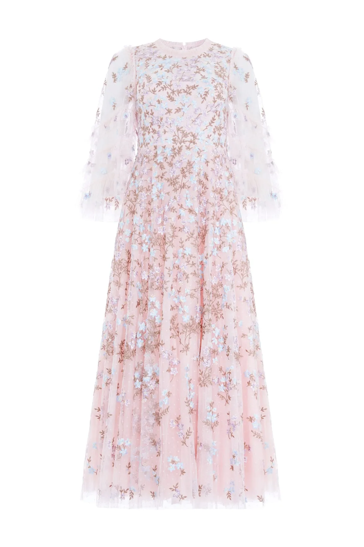 Everett Bloom Round Neck Ankle Gown
