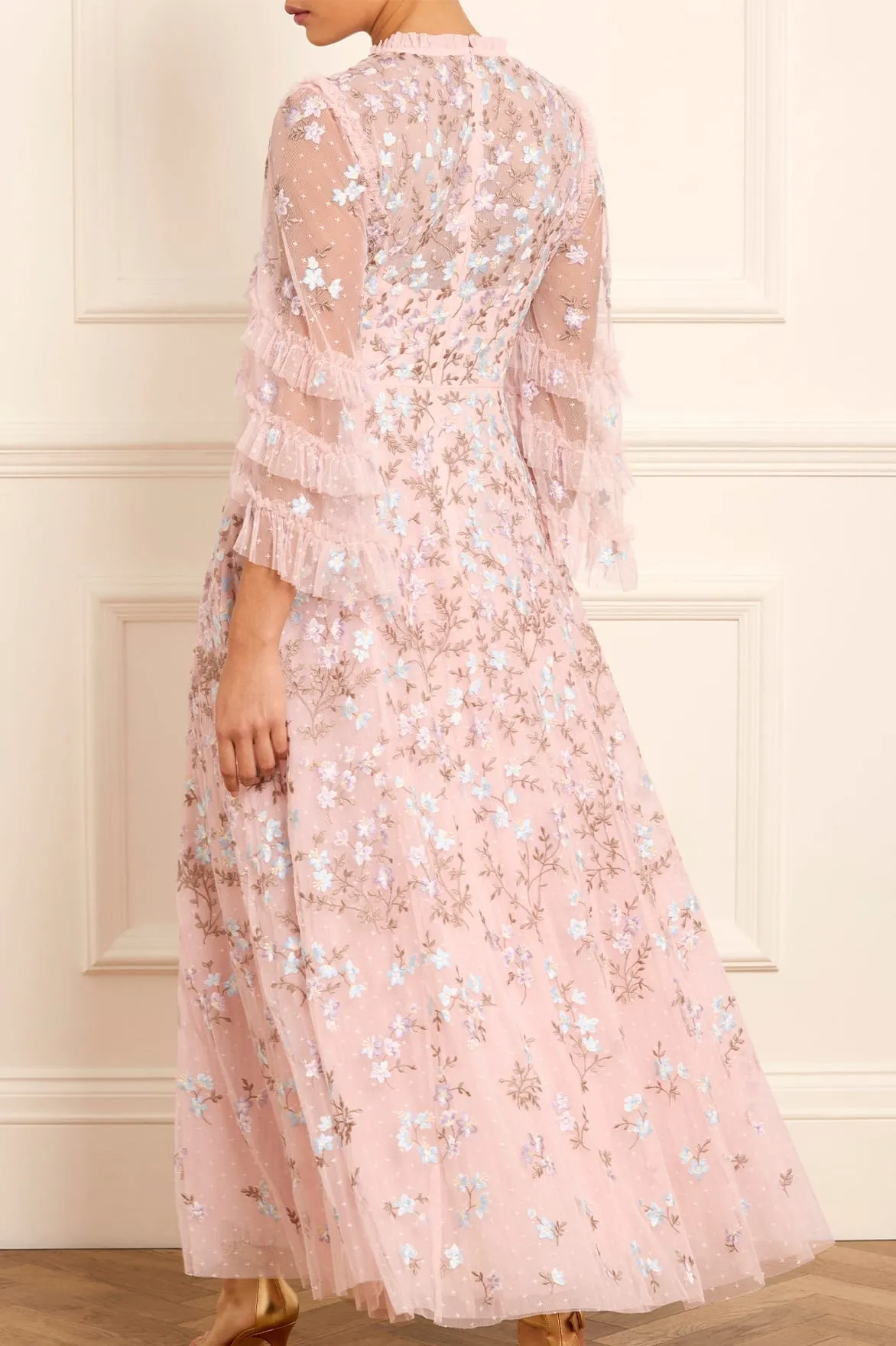 Everett Bloom Round Neck Ankle Gown