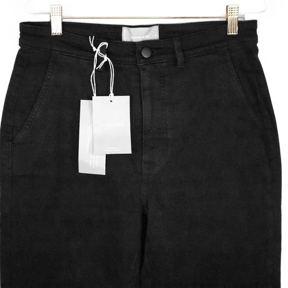 Everlane Womens Black High Waisted Slim Straight Leg Crop Jeans Pants Size 8
